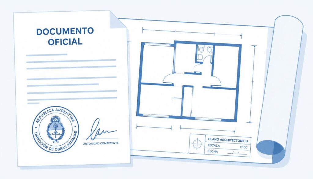 permisos para casa prefabricada sello y plano de licencia